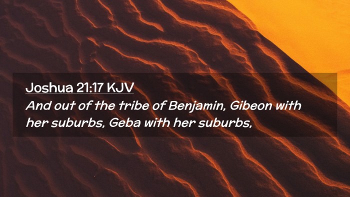 Picture 02 - Joshua 21:17 KJV Desktop Wallpaper - And out of the tribe of Benjamin, Gibeon with her - Desktop Bible Verse Wallpaper