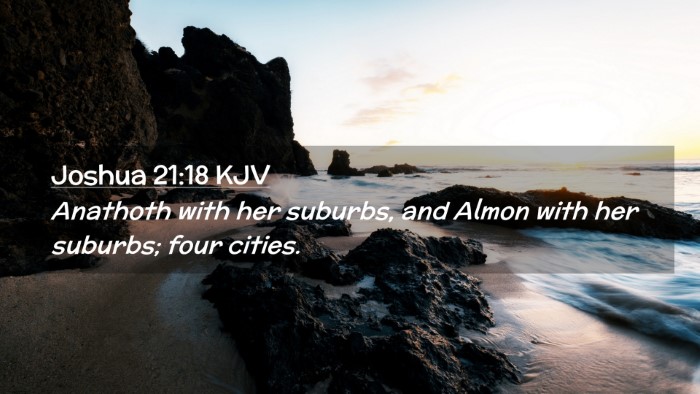 Picture 02 - Joshua 21:18 KJV Desktop Wallpaper - Anathoth with her suburbs, and Almon with her - Desktop Bible Verse Wallpaper