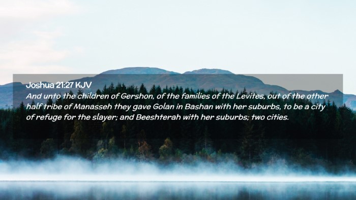 Picture 02 - Joshua 21:27 KJV Desktop Wallpaper - And unto the children of Gershon, of the families - Desktop Bible Verse Wallpaper