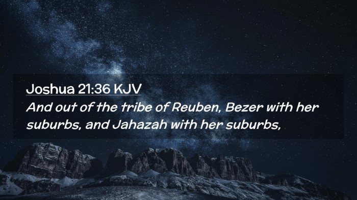 Picture 02 - Joshua 21:36 KJV Desktop Wallpaper - And out of the tribe of Reuben, Bezer with her - Desktop Bible Verse Wallpaper
