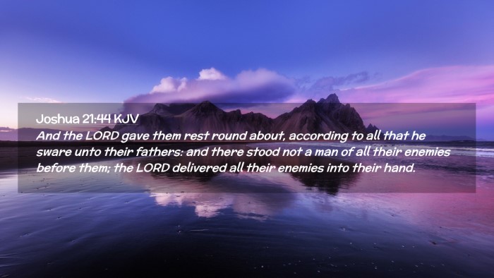 Picture 02 - Joshua 21:44 KJV Desktop Wallpaper - And the LORD gave them rest round about, - Desktop Bible Verse Wallpaper