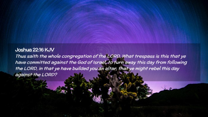 Picture 02 - Joshua 22:16 KJV Desktop Wallpaper - Thus saith the whole congregation of the LORD, - Desktop Bible Verse Wallpaper