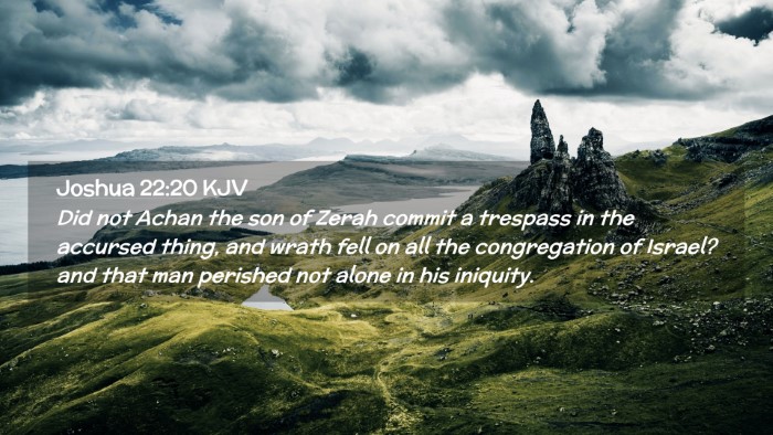 Picture 02 - Joshua 22:20 KJV Desktop Wallpaper - Did not Achan the son of Zerah commit a trespass - Desktop Bible Verse Wallpaper