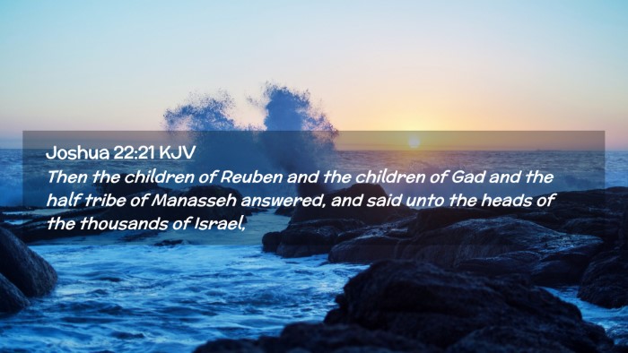 Picture 02 - Joshua 22:21 KJV Desktop Wallpaper - Then the children of Reuben and the children of - Desktop Bible Verse Wallpaper