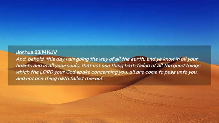Picture 02 - Joshua 23:14 KJV Desktop Wallpaper - And, behold, this day I am going the way of all - Desktop Bible Verse Wallpaper