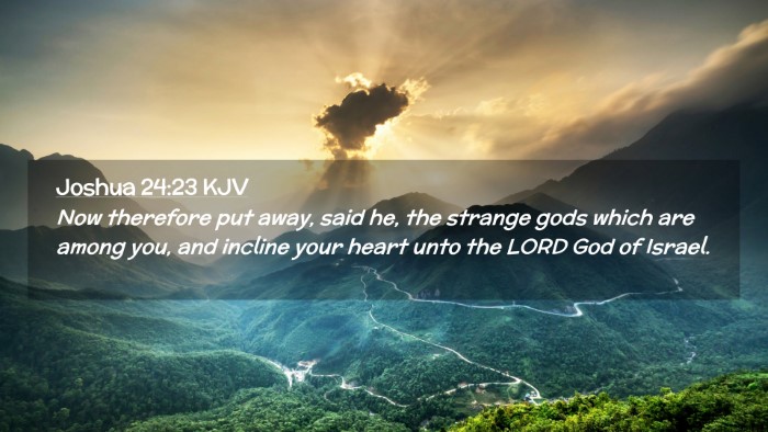Picture 02 - Joshua 24:23 KJV Desktop Wallpaper - Now therefore put away, said he, the strange gods - Desktop Bible Verse Wallpaper