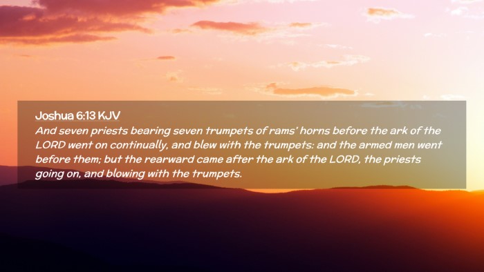 Picture 02 - Joshua 6:13 KJV Desktop Wallpaper - And seven priests bearing seven trumpets of rams' - Desktop Bible Verse Wallpaper