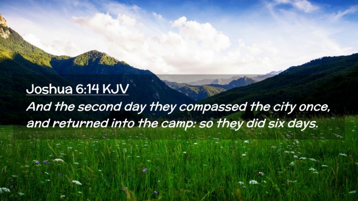 Picture 02 - Joshua 6:14 KJV Desktop Wallpaper - And the second day they compassed the city once, - Desktop Bible Verse Wallpaper