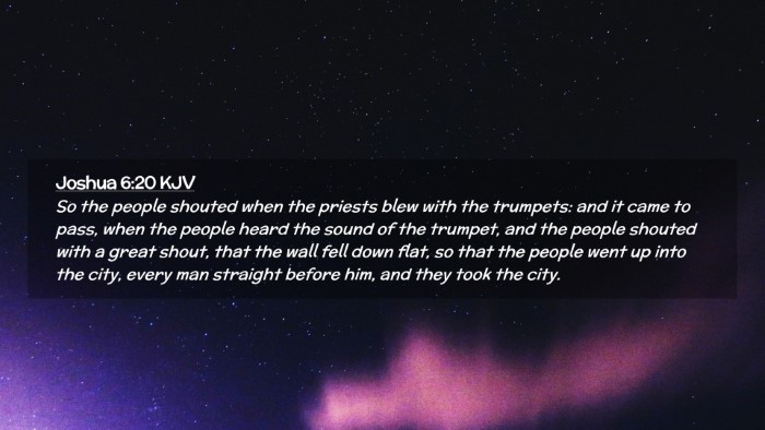 Picture 02 - Joshua 6:20 KJV Desktop Wallpaper - So the people shouted when the priests blew with - Desktop Bible Verse Wallpaper