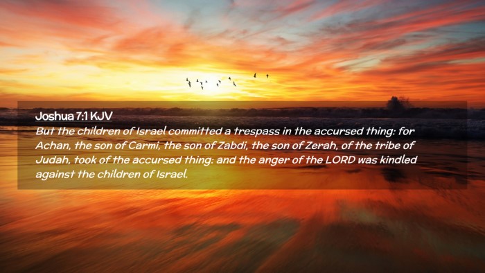 Picture 02 - Joshua 7:1 KJV Desktop Wallpaper - But the children of Israel committed a trespass - Desktop Bible Verse Wallpaper