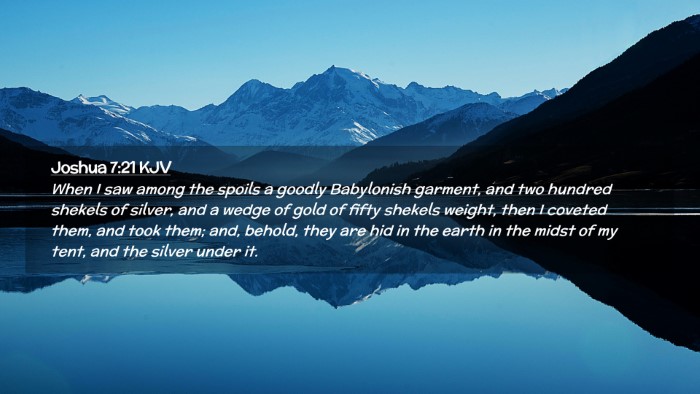 Picture 02 - Joshua 7:21 KJV Desktop Wallpaper - When I saw among the spoils a goodly Babylonish - Desktop Bible Verse Wallpaper
