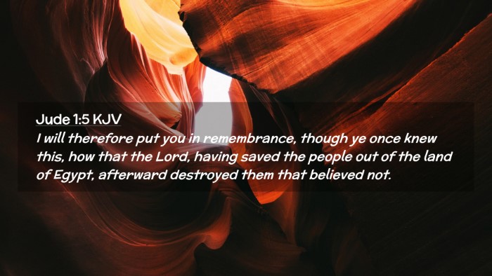 Picture 02 - Jude 1:5 KJV Desktop Wallpaper - I will therefore put you in remembrance, though - Desktop Bible Verse Wallpaper
