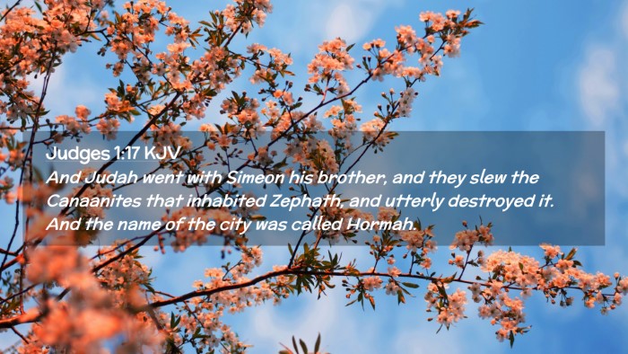 Picture 02 - Judges 1:17 KJV Desktop Wallpaper - And Judah went with Simeon his brother, and they - Desktop Bible Verse Wallpaper