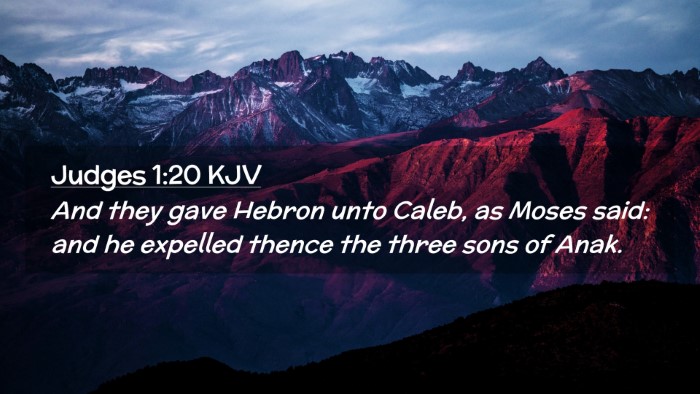 Picture 02 - Judges 1:20 KJV Desktop Wallpaper - And they gave Hebron unto Caleb, as Moses said: - Desktop Bible Verse Wallpaper