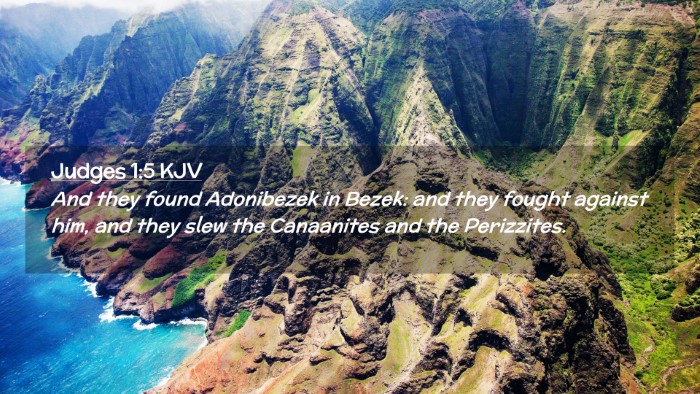 Picture 02 - Judges 1:5 KJV Desktop Wallpaper - And they found Adonibezek in Bezek: and they - Desktop Bible Verse Wallpaper
