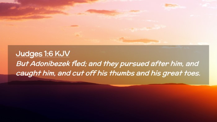 Picture 02 - Judges 1:6 KJV Desktop Wallpaper - But Adonibezek fled; and they pursued after him, - Desktop Bible Verse Wallpaper