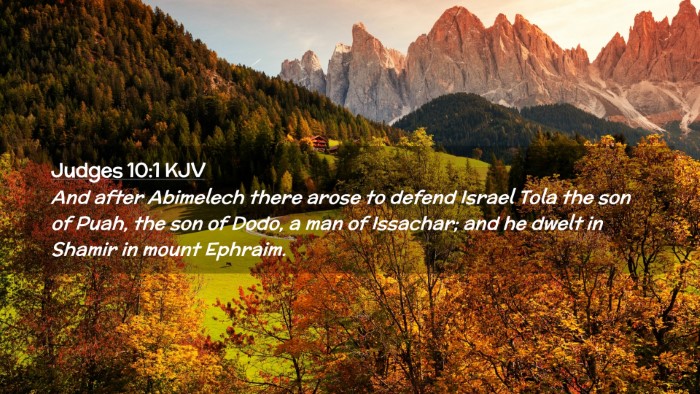 Picture 02 - Judges 10:1 KJV Desktop Wallpaper - And after Abimelech there arose to defend Israel - Desktop Bible Verse Wallpaper