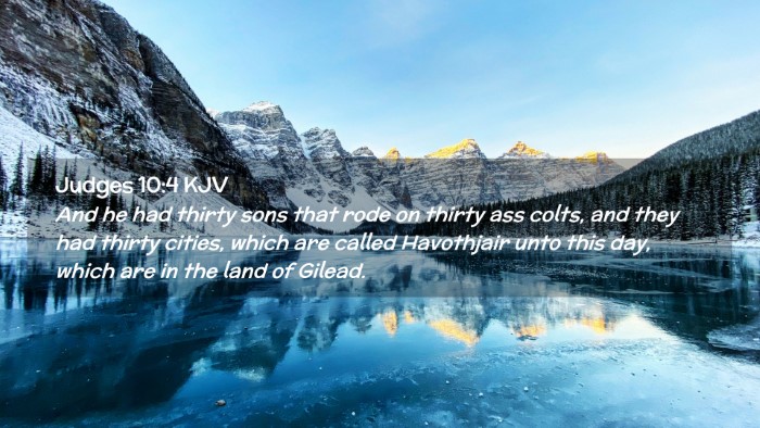 Picture 02 - Judges 10:4 KJV Desktop Wallpaper - And he had thirty sons that rode on thirty ass - Desktop Bible Verse Wallpaper