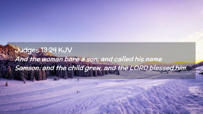 Picture 02 - Judges 13:24 KJV Desktop Wallpaper - And the woman bare a son, and called his name - Desktop Bible Verse Wallpaper