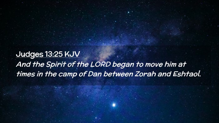 Picture 02 - Judges 13:25 KJV Desktop Wallpaper - And the Spirit of the LORD began to move him at - Desktop Bible Verse Wallpaper