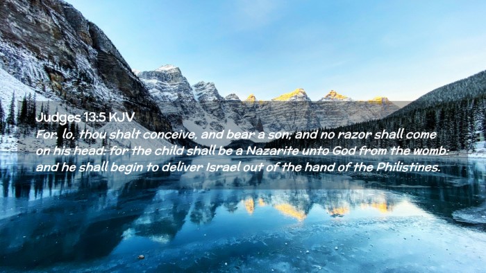 Picture 02 - Judges 13:5 KJV Desktop Wallpaper - For, lo, thou shalt conceive, and bear a son; and - Desktop Bible Verse Wallpaper