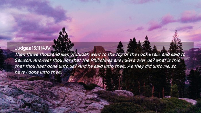 Picture 02 - Judges 15:11 KJV Desktop Wallpaper - Then three thousand men of Judah went to the top - Desktop Bible Verse Wallpaper