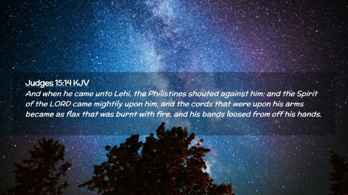 Picture 02 - Judges 15:14 KJV Desktop Wallpaper - And when he came unto Lehi, the Philistines - Desktop Bible Verse Wallpaper