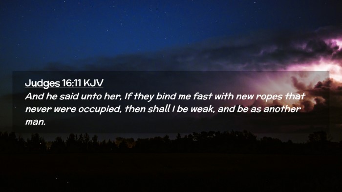 Picture 02 - Judges 16:11 KJV Desktop Wallpaper - And he said unto her, If they bind me fast with - Desktop Bible Verse Wallpaper