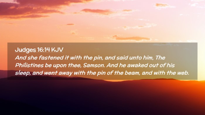 Picture 02 - Judges 16:14 KJV Desktop Wallpaper - And she fastened it with the pin, and said unto - Desktop Bible Verse Wallpaper