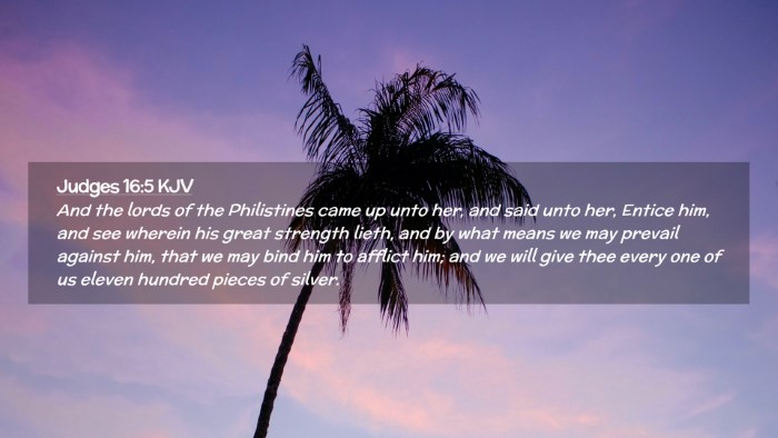 Picture 02 - Judges 16:5 KJV Desktop Wallpaper - And the lords of the Philistines came up unto - Desktop Bible Verse Wallpaper