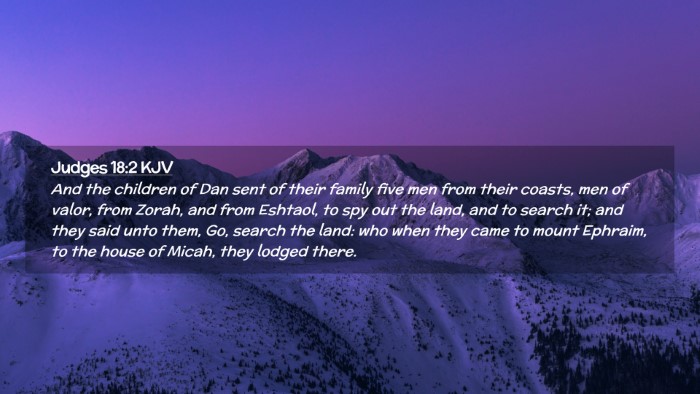 Picture 02 - Judges 18:2 KJV Desktop Wallpaper - And the children of Dan sent of their family five - Desktop Bible Verse Wallpaper