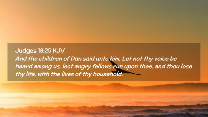Picture 02 - Judges 18:25 KJV Desktop Wallpaper - And the children of Dan said unto him, Let not - Desktop Bible Verse Wallpaper