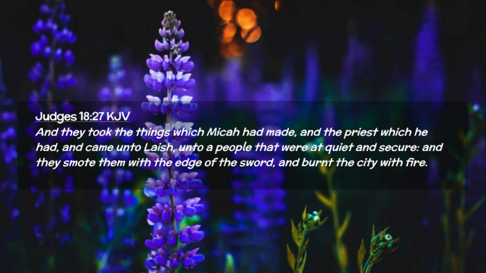 Picture 02 - Judges 18:27 KJV Desktop Wallpaper - And they took the things which Micah had made, - Desktop Bible Verse Wallpaper