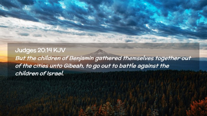 Picture 02 - Judges 20:14 KJV Desktop Wallpaper - But the children of Benjamin gathered themselves - Desktop Bible Verse Wallpaper