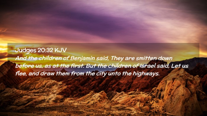 Picture 02 - Judges 20:32 KJV Desktop Wallpaper - And the children of Benjamin said, They are - Desktop Bible Verse Wallpaper