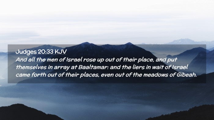 Picture 02 - Judges 20:33 KJV Desktop Wallpaper - And all the men of Israel rose up out of their - Desktop Bible Verse Wallpaper