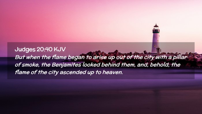 Picture 02 - Judges 20:40 KJV Desktop Wallpaper - But when the flame began to arise up out of the - Desktop Bible Verse Wallpaper