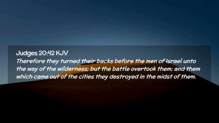Picture 02 - Judges 20:42 KJV Desktop Wallpaper - Therefore they turned their backs before the men - Desktop Bible Verse Wallpaper