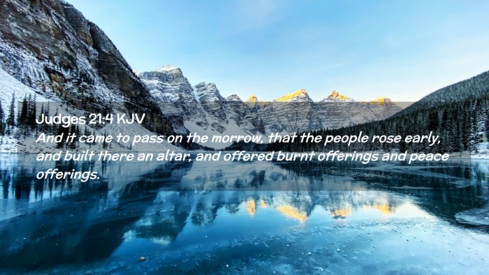 Picture 02 - Judges 21:4 KJV Desktop Wallpaper - And it came to pass on the morrow, that the - Desktop Bible Verse Wallpaper