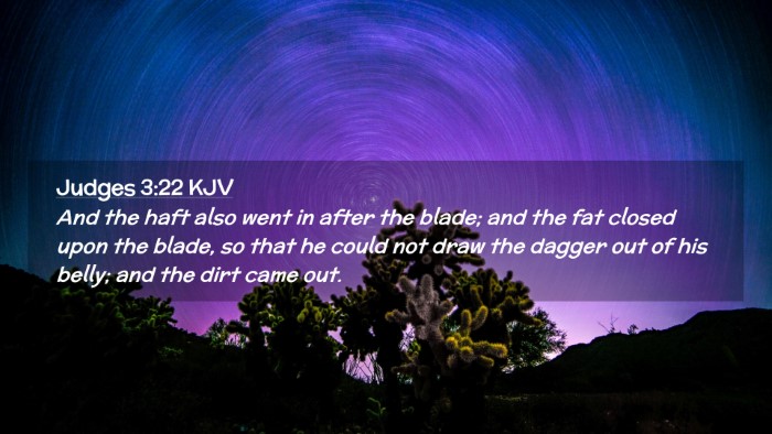Picture 02 - Judges 3:22 KJV Desktop Wallpaper - And the haft also went in after the blade; and - Desktop Bible Verse Wallpaper