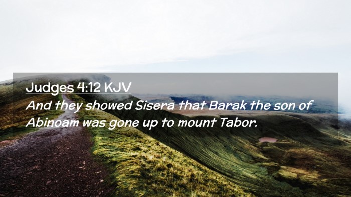 Picture 02 - Judges 4:12 KJV Desktop Wallpaper - And they showed Sisera that Barak the son of - Desktop Bible Verse Wallpaper