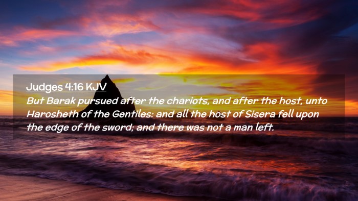 Picture 02 - Judges 4:16 KJV Desktop Wallpaper - But Barak pursued after the chariots, and after - Desktop Bible Verse Wallpaper