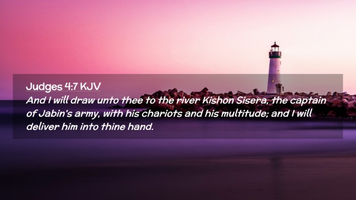 Picture 02 - Judges 4:7 KJV Desktop Wallpaper - And I will draw unto thee to the river Kishon - Desktop Bible Verse Wallpaper
