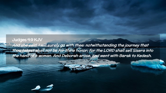 Picture 02 - Judges 4:9 KJV Desktop Wallpaper - And she said, I will surely go with thee: - Desktop Bible Verse Wallpaper