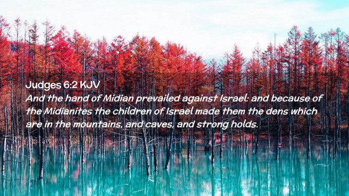 Picture 02 - Judges 6:2 KJV Desktop Wallpaper - And the hand of Midian prevailed against Israel: - Desktop Bible Verse Wallpaper