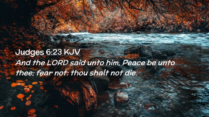 Picture 02 - Judges 6:23 KJV Desktop Wallpaper - And the LORD said unto him, Peace be unto thee; - Desktop Bible Verse Wallpaper