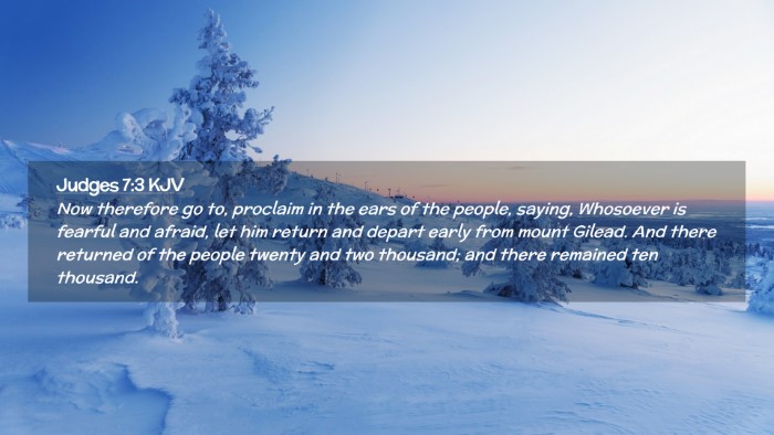 Picture 02 - Judges 7:3 KJV Desktop Wallpaper - Now therefore go to, proclaim in the ears of the - Desktop Bible Verse Wallpaper