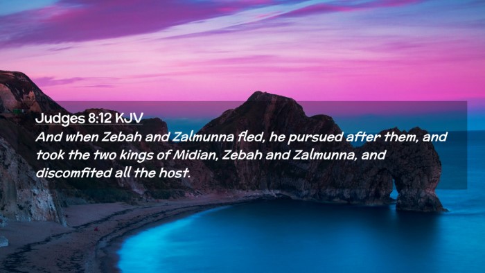 Picture 02 - Judges 8:12 KJV Desktop Wallpaper - And when Zebah and Zalmunna fled, he pursued - Desktop Bible Verse Wallpaper