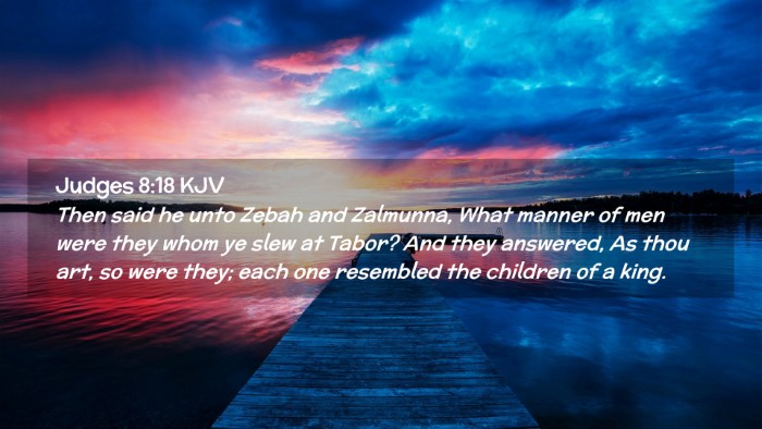 Picture 02 - Judges 8:18 KJV Desktop Wallpaper - Then said he unto Zebah and Zalmunna, What manner - Desktop Bible Verse Wallpaper