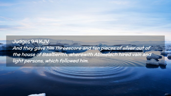 Picture 02 - Judges 9:4 KJV Desktop Wallpaper - And they gave him threescore and ten pieces of - Desktop Bible Verse Wallpaper